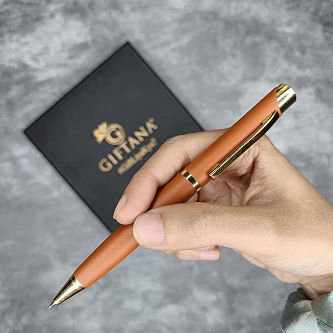 1682409470_Giftana Vegan Leather Wallet and Pen Gift Set (Tan) 02